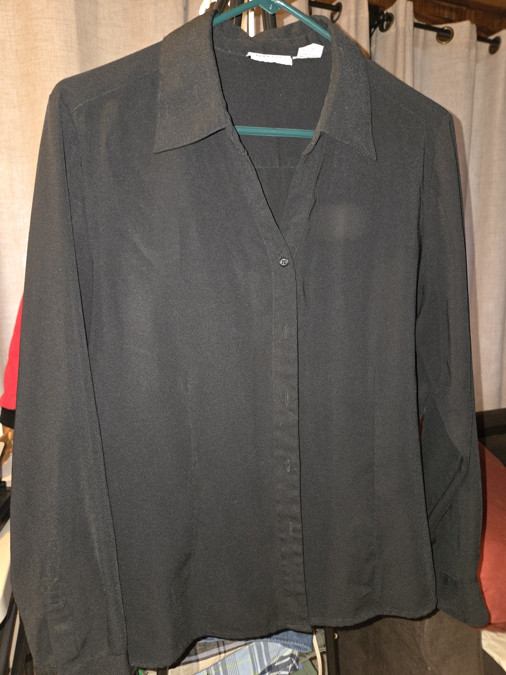 Apparenza Black Polyester Top with Label Detail